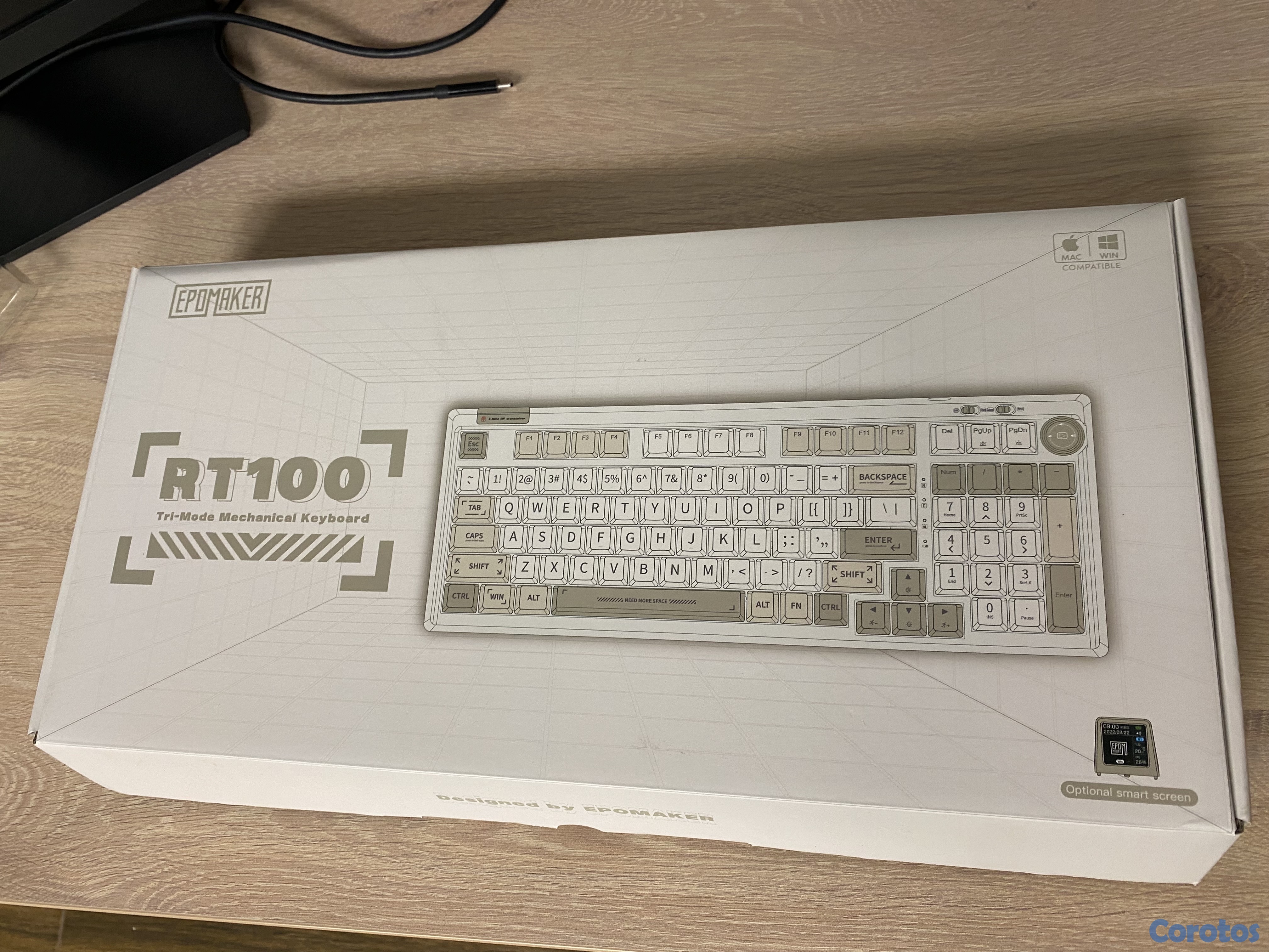 accesorios para electronica - Teclado Mecánico Epomaker RT100 – Retro, RGB, Tri-Mode + Pantalla Smart 4