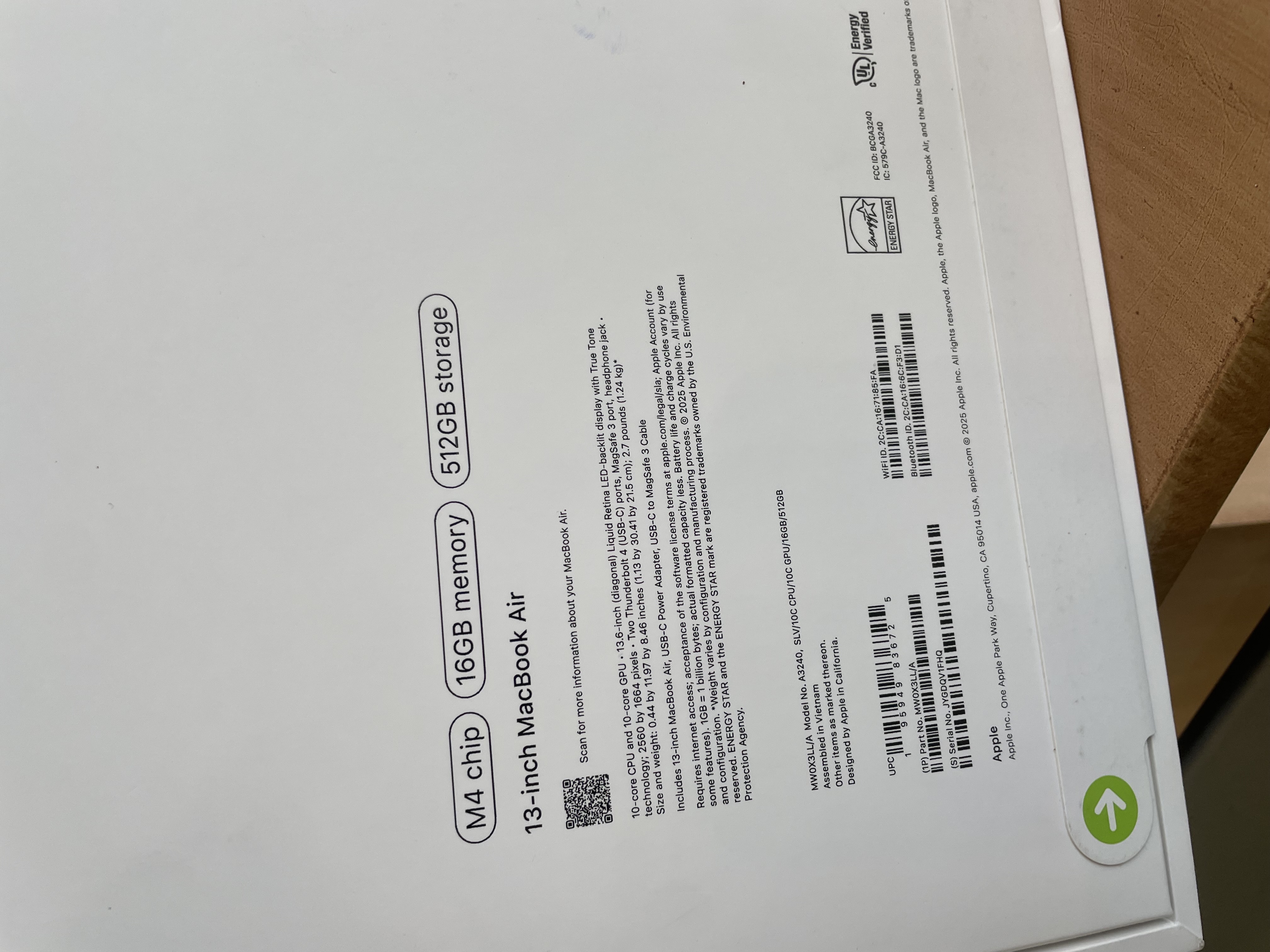 computadoras y laptops - MACBOOK AIR M4 13 PULGADA 16Gb DE RAM 512Gb SSD 0