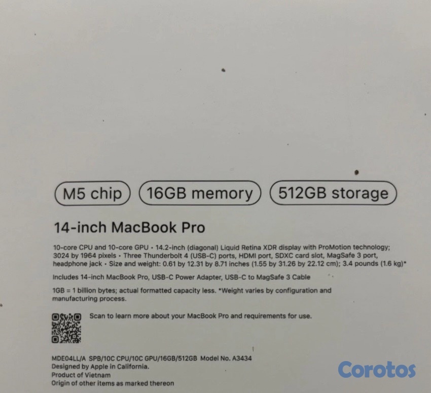 computadoras y laptops - MACBOOK PRO M5 14" 512GB 16GB RAM 2025 2