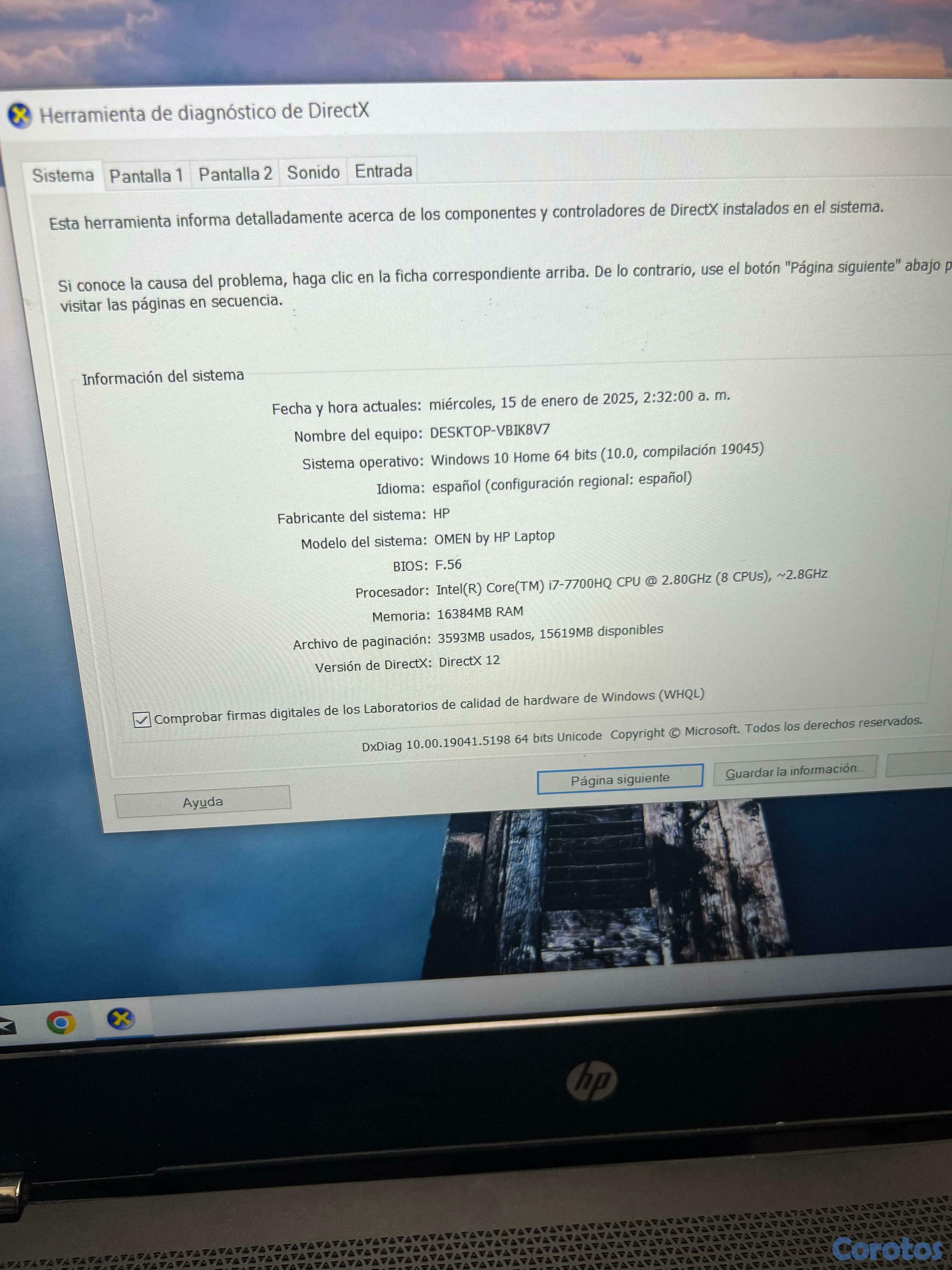 computadoras y laptops - Laptop HP Omen 15-ax243dx Gaming GTX1050 4gb 3