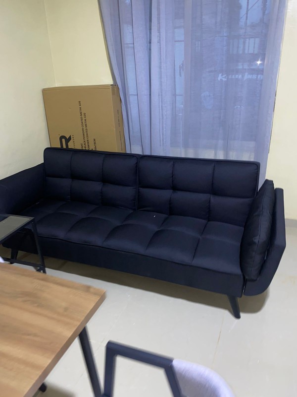 muebles y colchones - Sofá cama importado NUEVO color negro 2