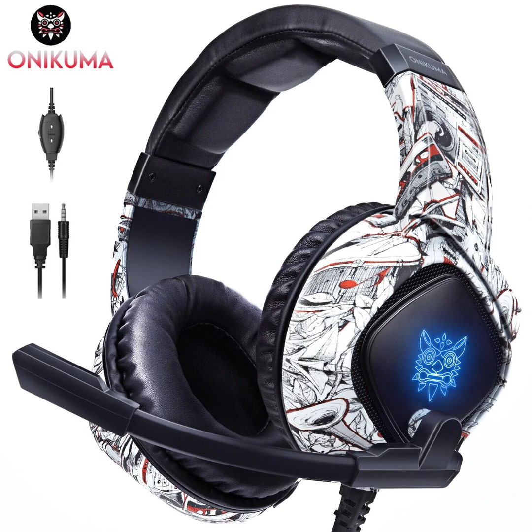 accesorios para electronica - Auriculares Audifonos ONIKUMA K19 para Xbox One PS5 gamer RGB 1