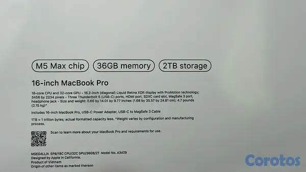 computadoras y laptops - 
MACBOOK PRO 16” M5 MAX 2TB SSD 36GB RAM SELLADA 2