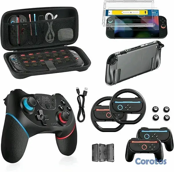 consolas y videojuegos - 🕹️ Pack 16 en 1 para Nintendo Switch 2: mando Pro, estuche, kit de juegos etc🎮 2