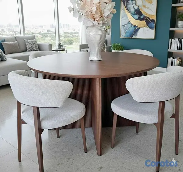 muebles y colchones - Juego de comedor importado en madera de 4 sillas 3