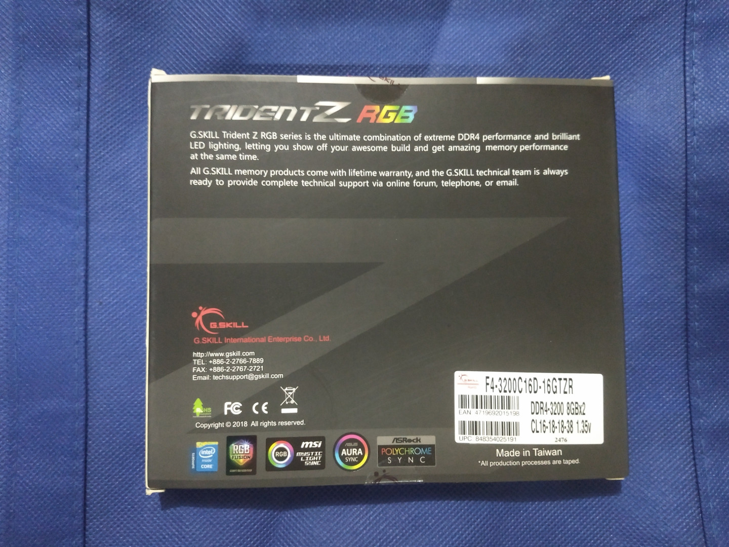 computadoras y laptops - Memorias Ram G. SKILL Trident Z RGB 16GB (2 x 8GB) DDR4 1