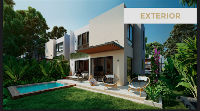 casas vacacionales y villas - Venta de villas frente al campo de golf de vista cana con opción a piscina  4