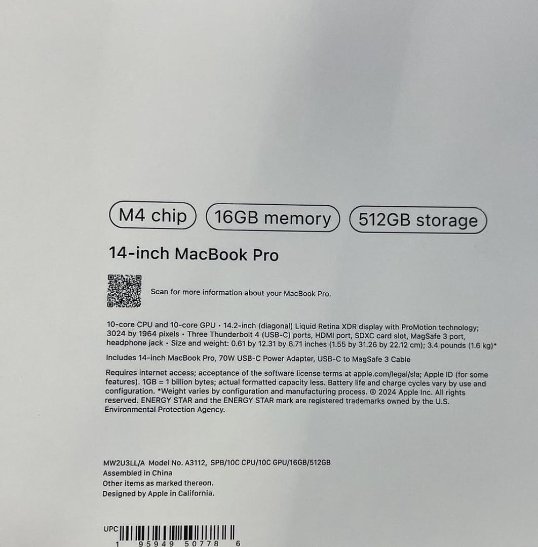 computadoras y laptops - MacBook Pro 14” 16GB RAM 512GB SSD Chip M4 Selladas  1