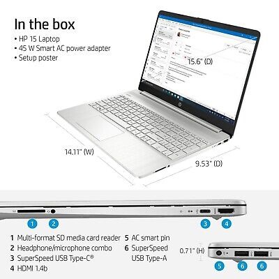 computadoras y laptops - HP Laptop 15t-dy500: 12th Gen Intel Core i7, 32GB RAM, 1TB SSD, Iris Xe Graphics