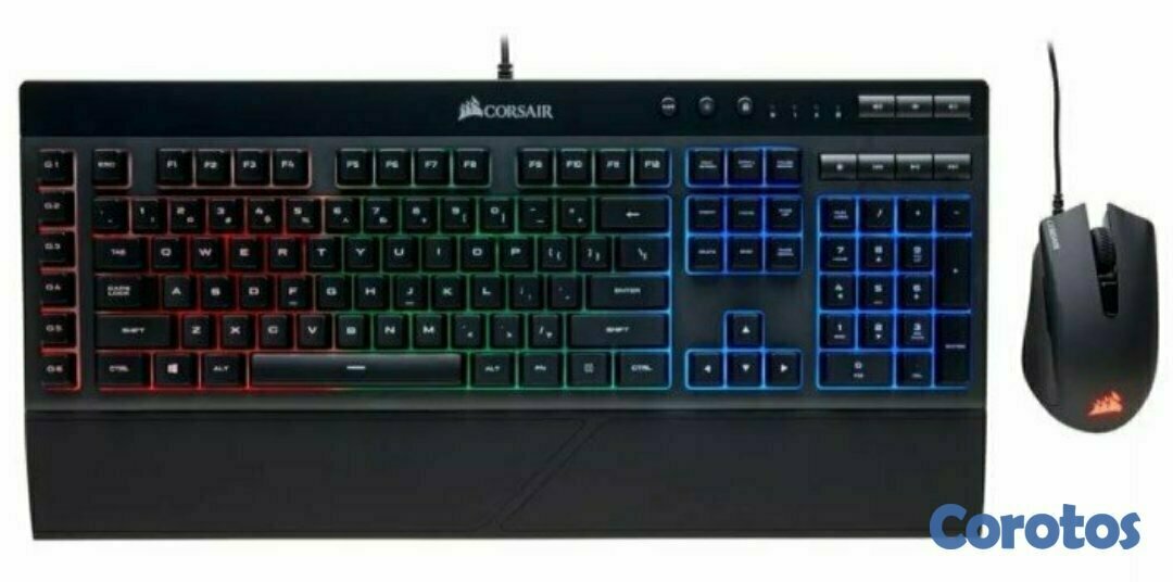 computadoras y laptops - TECLADO MOUSE CORSAIR (K55 + HARPOON) RGB GAMINING COMBO, USB, BACKLIT, ESPAÑOL  2