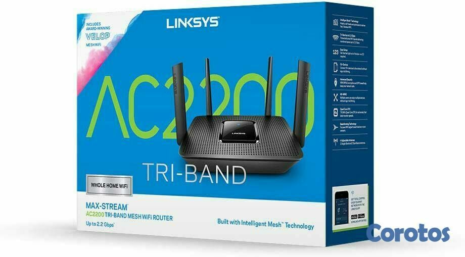 consolas y videojuegos - Linksys - AC2200 Tri-Band Mesh WiFi 5 Router  6
