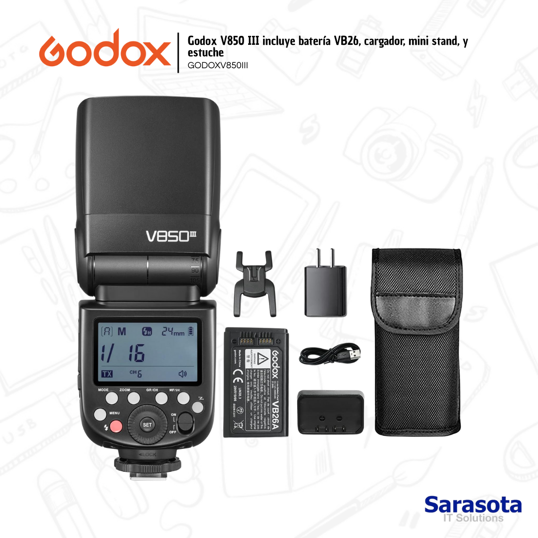 accesorios para electronica - Godox V850 III incluye batería VB26 + accesorios  0