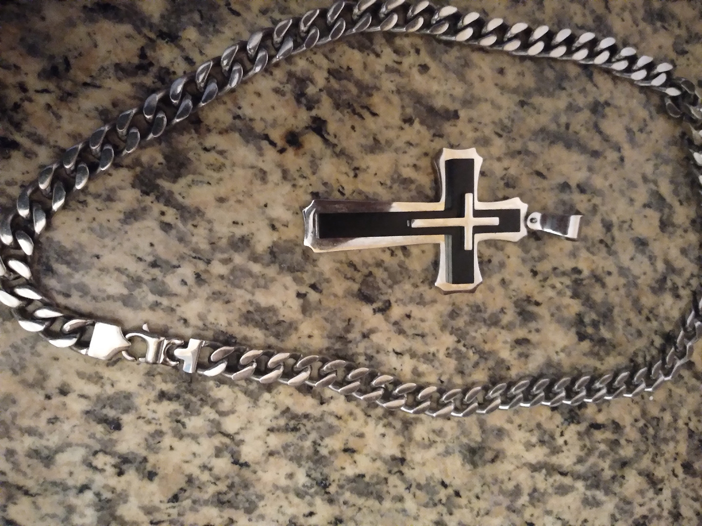 joyas, relojes y accesorios - cadena con crucifijo  acero inoccidable 26 de largo crucifijo 4 pulgadas hip-hop