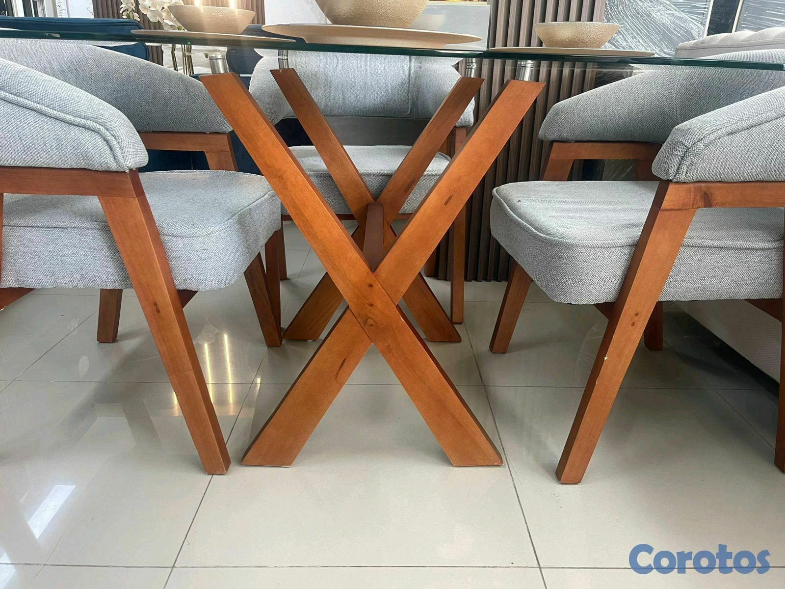 muebles y colchones - JUEGO DE COMEDOR MODERNO DE 4 SILLAS NUEVO CON GARANTIAS  5
