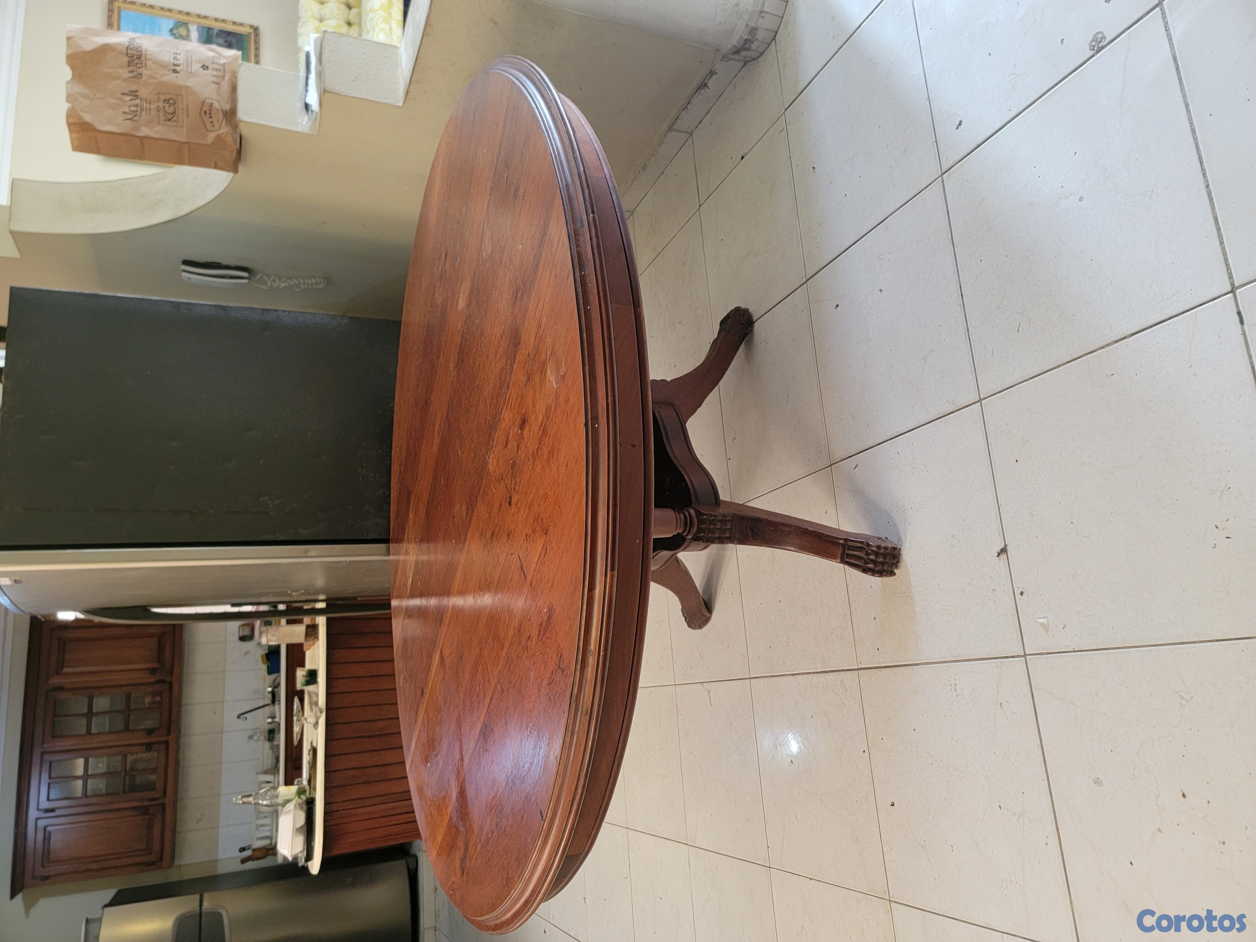 muebles y colchones - Mesa de comedor en caoba centenaria maciza 8