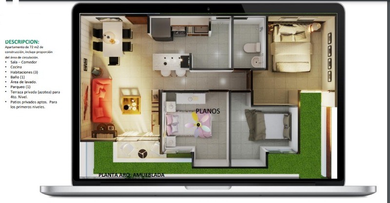 apartamentos - Venta de apartamento 3 dormitorios 72mts Las Américas  3