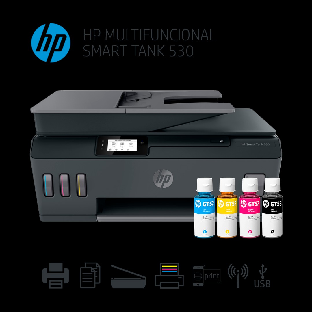 impresoras y scanners - MULTIFUNCIONAL HP SMART TANK 530  CON BOTELLA DE TINTA DE FABRICA - ALL IN ONE