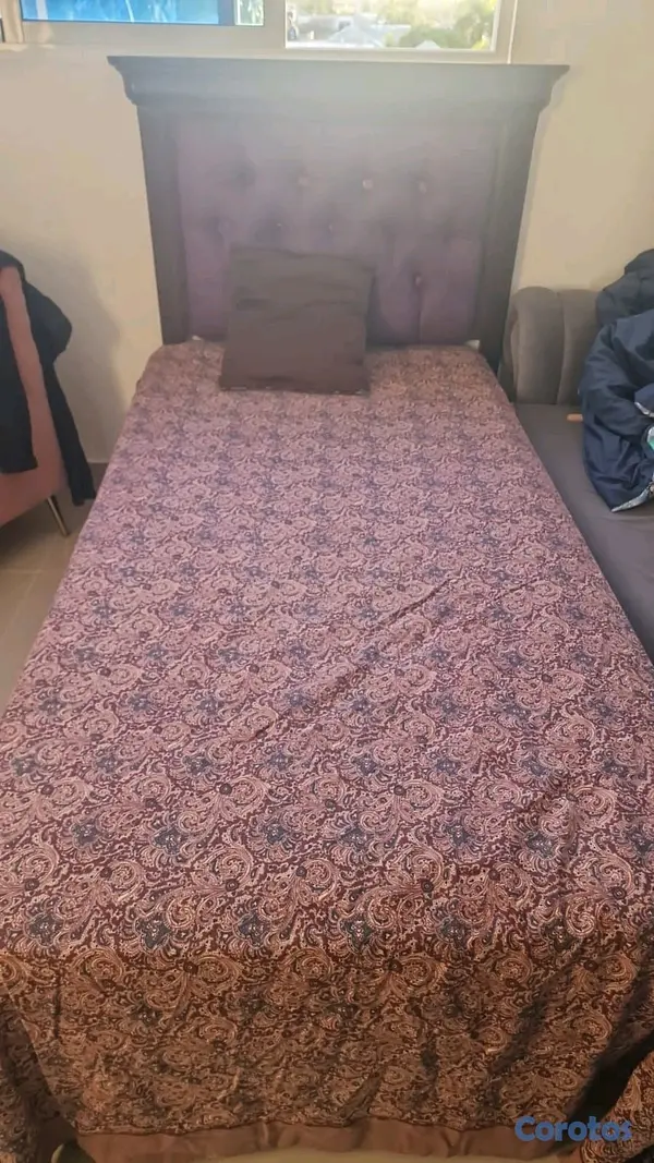 muebles y colchones -  cama twin en caoba con colchón  4