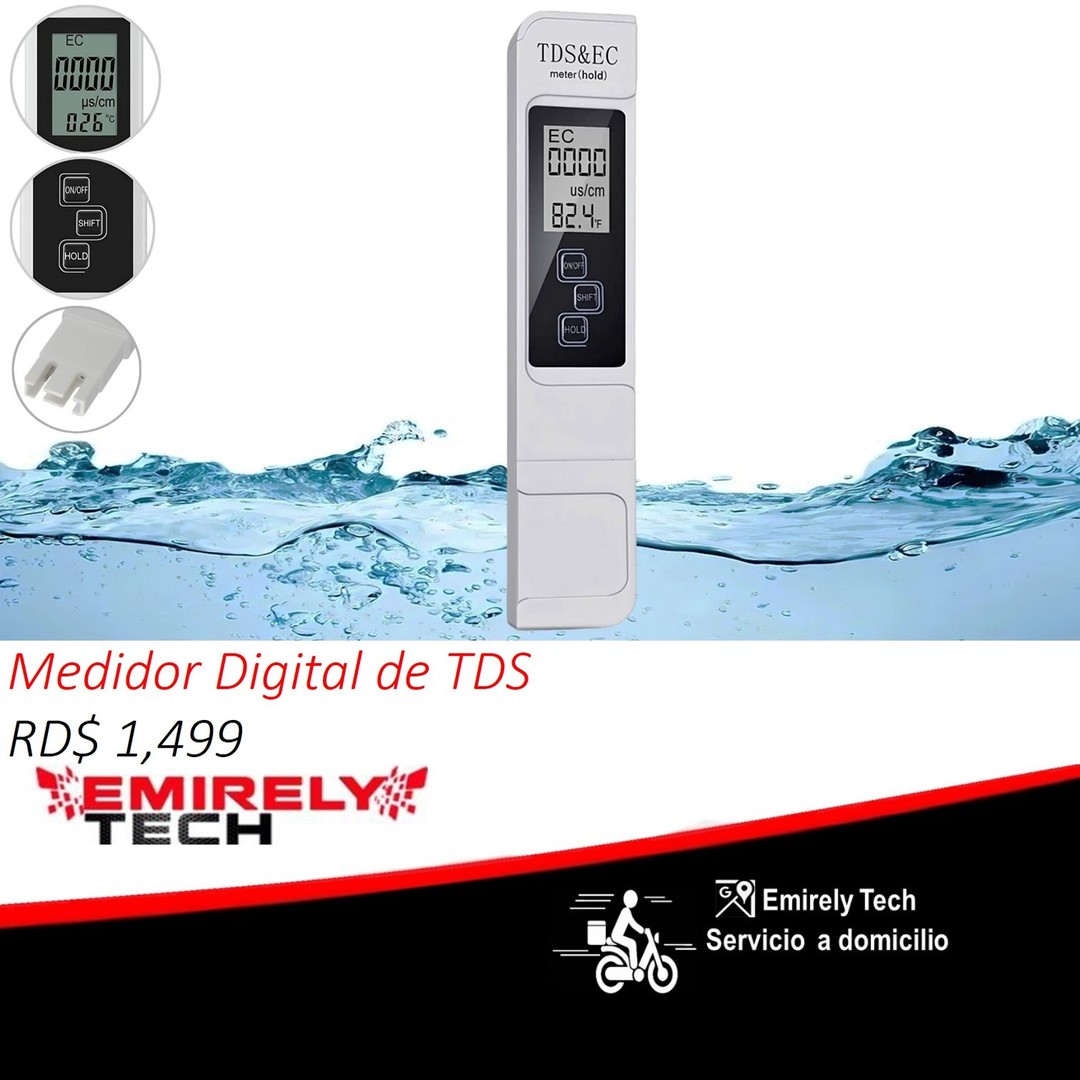 equipos profesionales - Medidor Digital de agua TDS EC ppm de temperatura de pureza del agua Probador