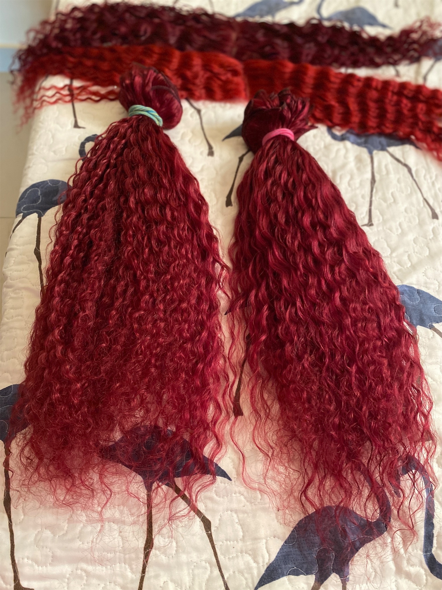 Vendo extensiones de pelo Rizos rojos 100% naturales