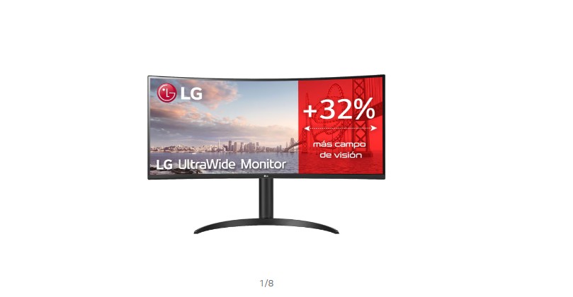 computadoras y laptops - Monitor LG Ultrapanoramico 34`` 160Hz 34WP65C AMD FreSync