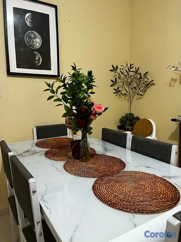 muebles y colchones - Comedor 6 sillas de cristal  2