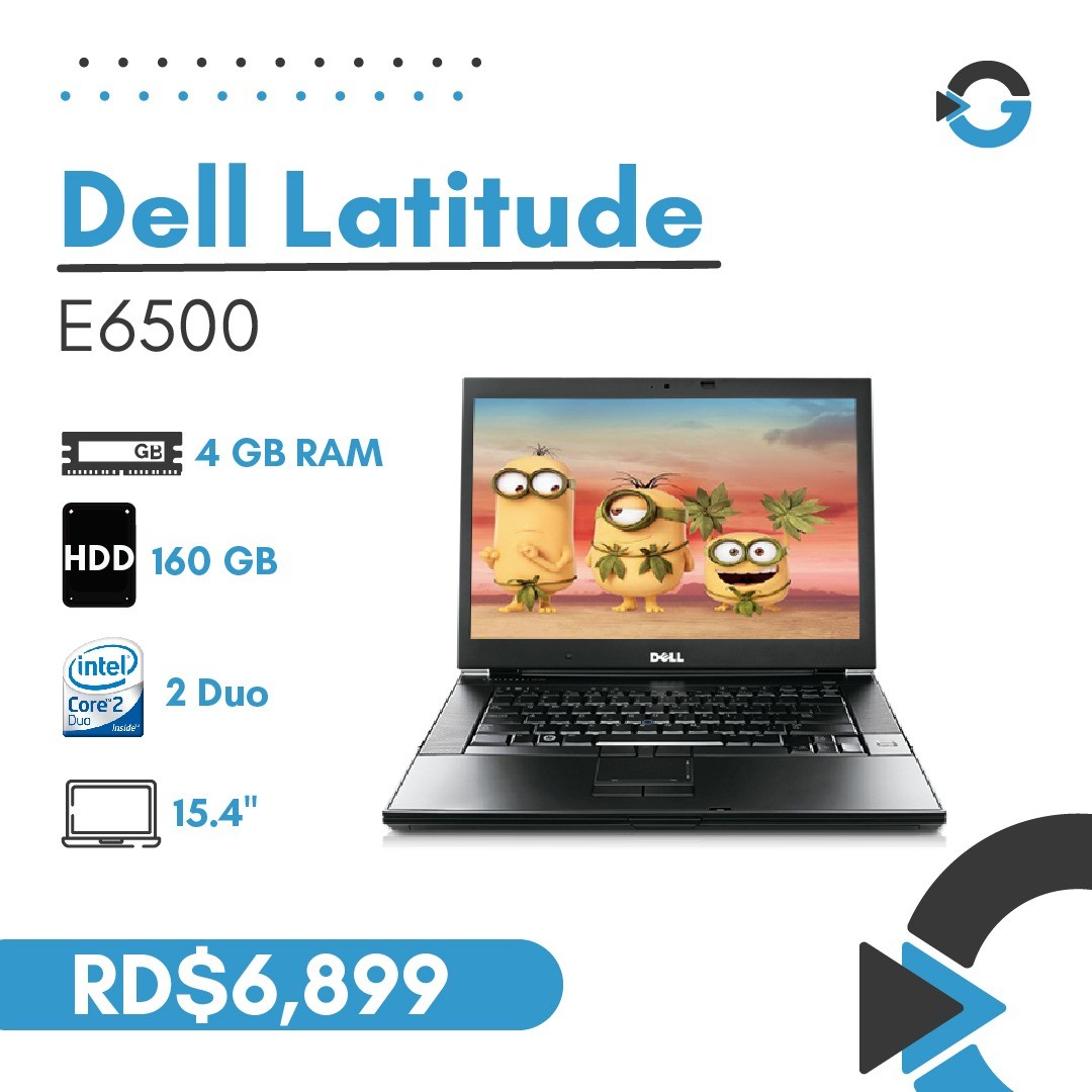 computadoras y laptops - Laptop Dell Latitude E6500 Core 2 Duo 160GB HDD 4GB RAM (Mouse,Mochila, Web Cam)