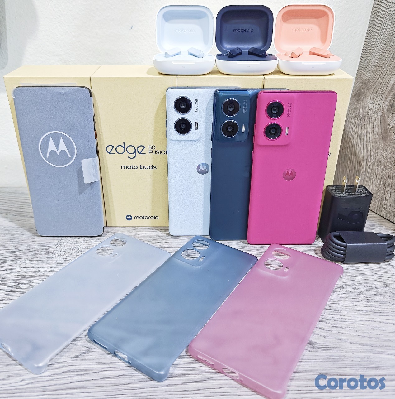 celulares y tabletas -  MOTOROLA MOTO EDGE 50 FUSION 5G +TCL BUDS 256GB
