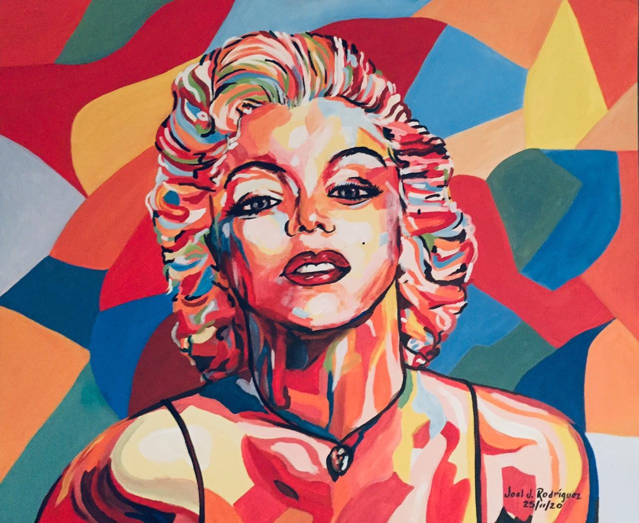 arte y antigüedades - -Pintura Marilyn Monroe


