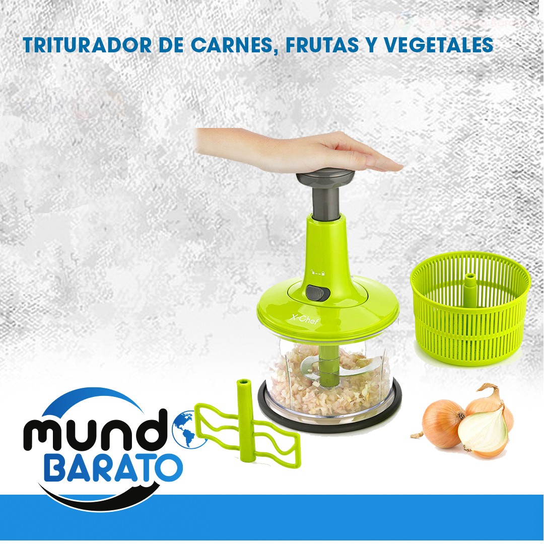 cocina - Picador vegetales manual Procesador verduras cortador rebanadora triturador 0