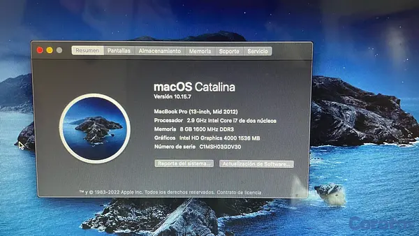 computadoras y laptops - MacBook Pro 2012, 13 pulgadas  7