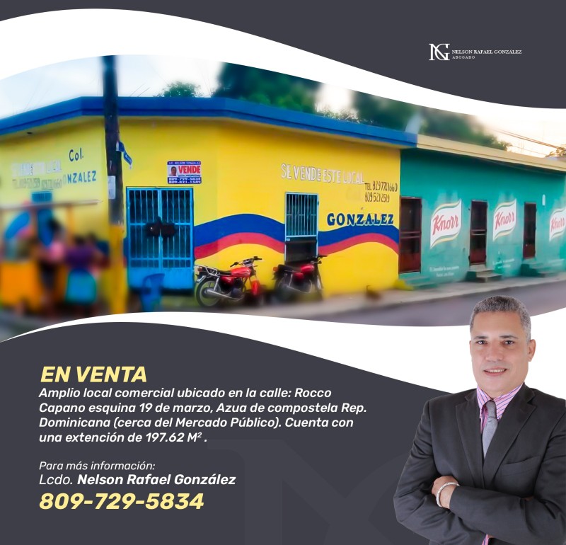 oficinas y locales comerciales - Se vende local comercial en Azua de Compostela Republica Dominicana