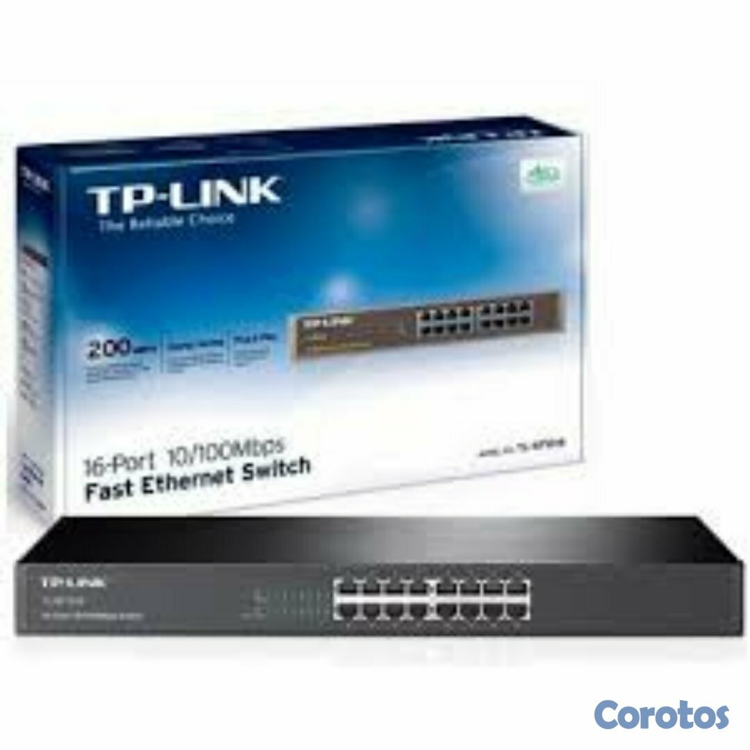 computadoras y laptops - SWITCH 16 PUERTOS TP-LINK TL-SF1016, NO ADMINISTRABLE - SE PUEDE MONTAR EN RACK,