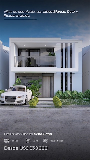 casas vacacionales y villas - Venta de Villa en vista cana punta cana con picuzzi (villas del lago) 2