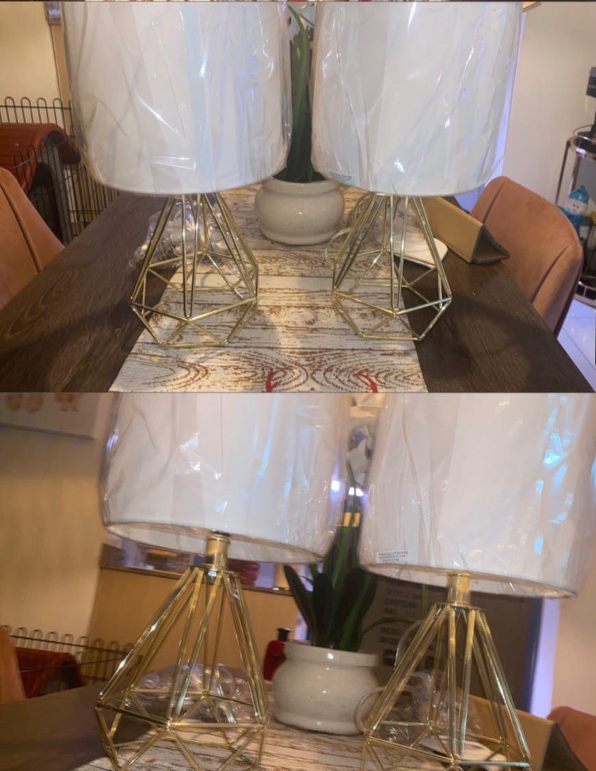 decoración y accesorios - Set de 2 lamparas de mesa doradas