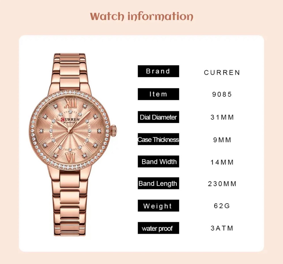 joyas, relojes y accesorios - Relojes Curren de Mujer 5