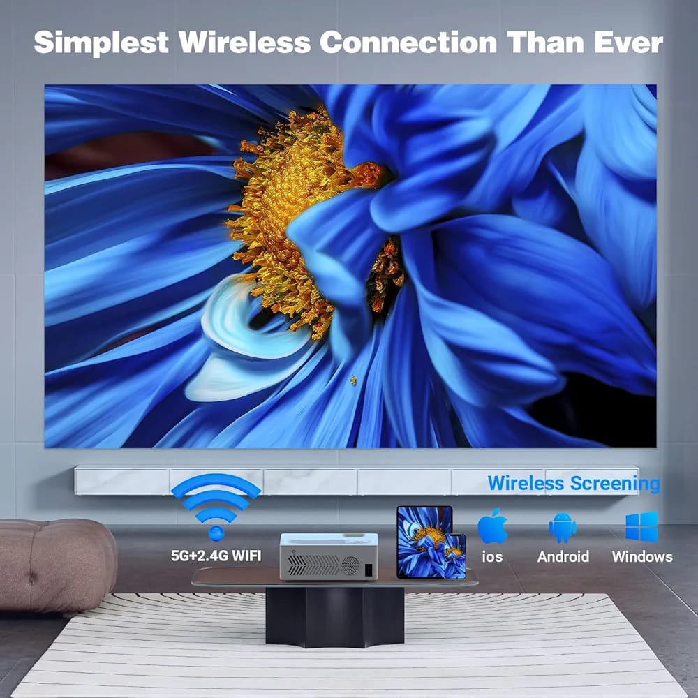 otros electronicos - Excelente Proyector 5G WiFi Bluetooth 1080 4K 20,000 de Contraste 