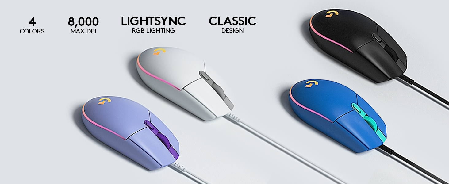 computadoras y laptops - MOUSE LOGITECH G203 LIGHTSYNC GAMING, USB,ILUMINACIÓN RGB LIGHTSYNC,6 BOTONES  1