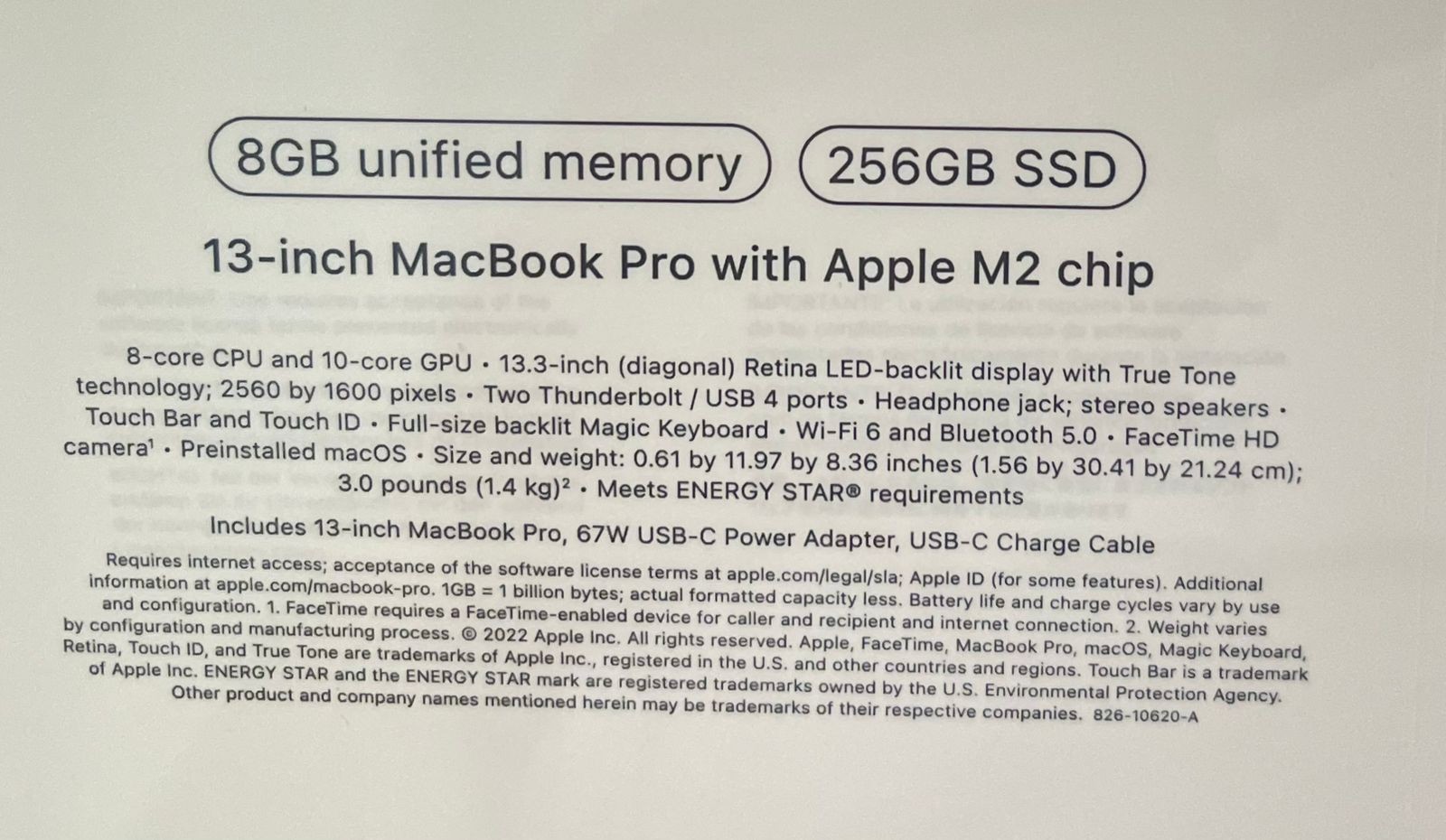 computadoras y laptops - MacBook Pro 2022 Chip M2 256gb SSD/ 8gb RAM 13-inch  1