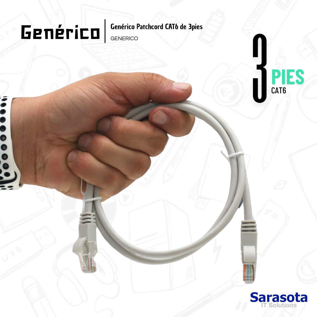 accesorios para electronica - Patch Cord RJ45 CAT6 de 3 pies 0