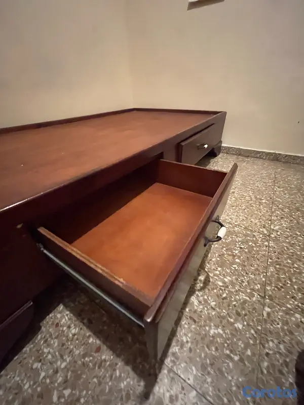 muebles y colchones - Base de cama twin clásica (Caoba & Pino tratado) 2