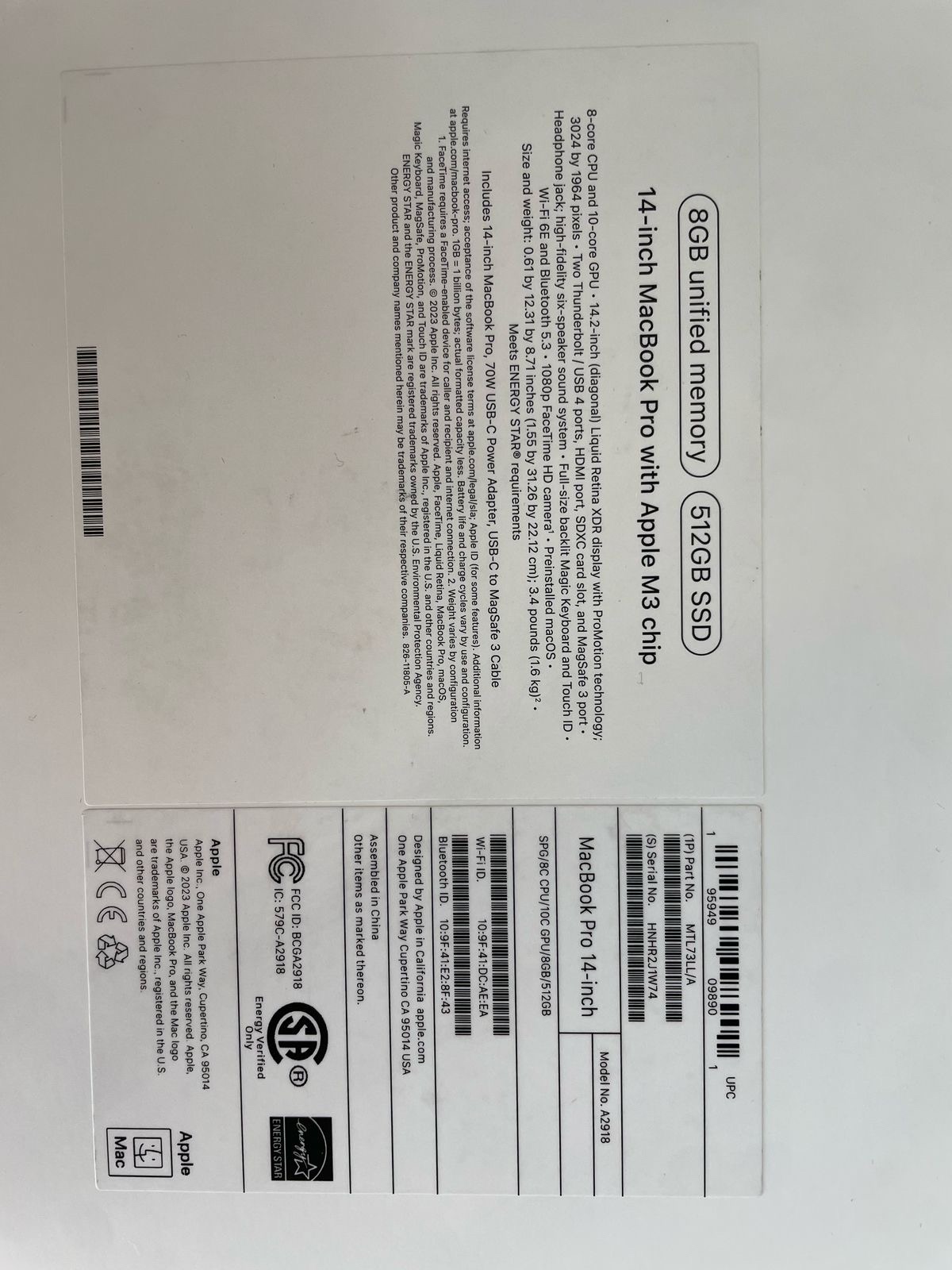 computadoras y laptops - MACBOOK PRO M3 14 PULGADAS 512GB 8GB RAN/ OPEN BOX