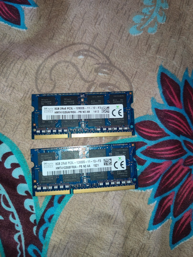 computadoras y laptops - Memorias DDR3L HK Hynix 8GB cada módulo  0