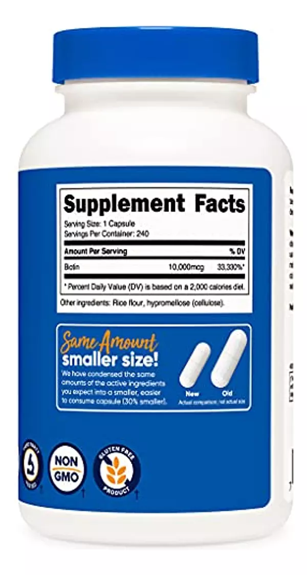Salud y Equipamiento Médico - Biotina Nutricost (vitamina B7) 5