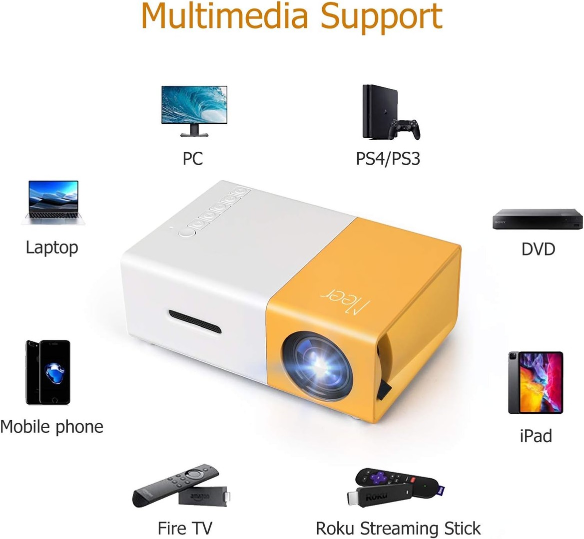 tv - Mini proyector,de película portátil, con control video beam, projector led 4