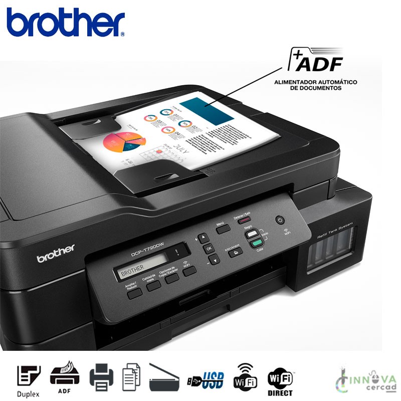 computadoras y laptops - MULTIFUNCIONAL BROTHER DCPT720DW,COPIA,SCANER,IMPRECION, Wi-Fi ,DUPLEX 1
