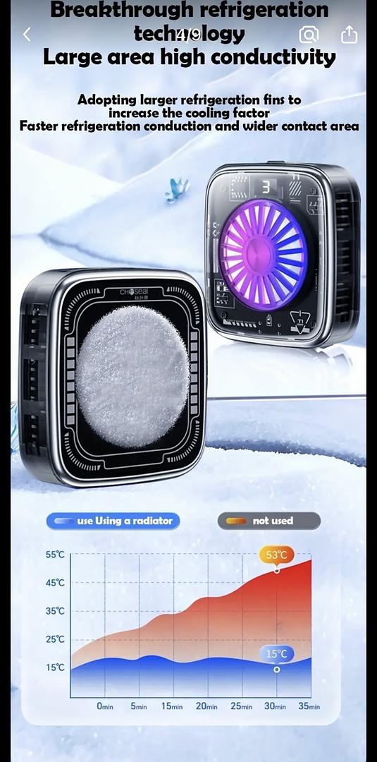 accesorios para electronica - ventilador magnético para teléfonos Android y ios 2