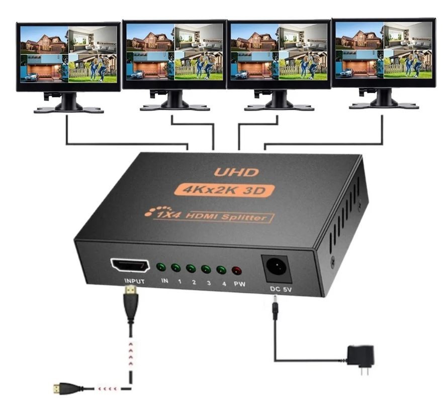 otros electronicos - Adaptador splitter 1x4 HDMI 2