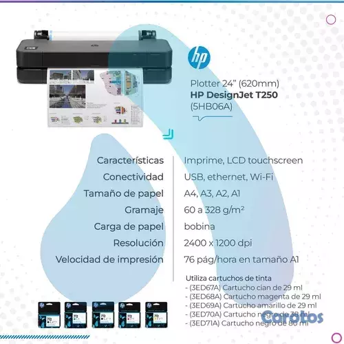 impresoras y scanners -  PLOTTER DE PAPEL T250 24 PULGADAS,WI-FI,
