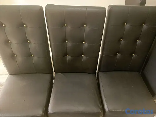muebles y colchones - Comedor tope cristal negros en leather 15
